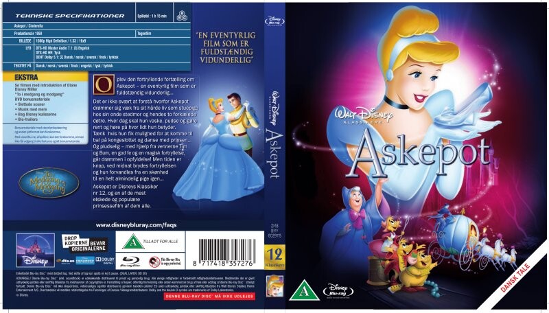 Askepot - Disney | Blu-Ray Film | Dvdoo.dk